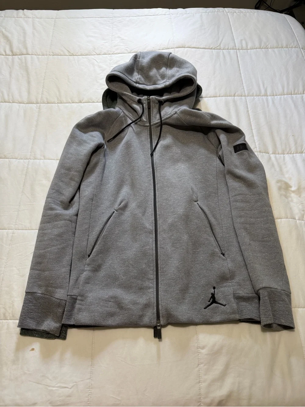 Jordan Grey Hooded Full-Zip Jacket with Black Jumpman